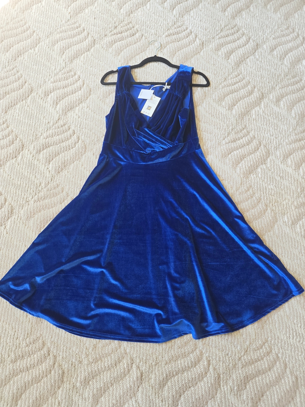 Grace Karin Royal Blue Velvet Fit & Flare Dress